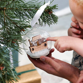 Noah's Ark Personalised First Christmas Bauble, 3 of 6
