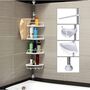 Adjustable Bathroom Corner Shelf Stainless Steel Frame, thumbnail 4 of 5