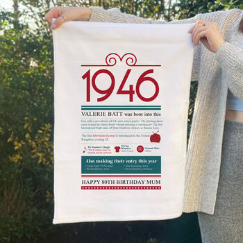 Personalised 80th Birthday Gift Microfibre Tea Towel, 4 of 9