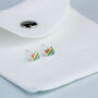 Sterling Silver Rainbow Cat Stud Earrings, thumbnail 5 of 6