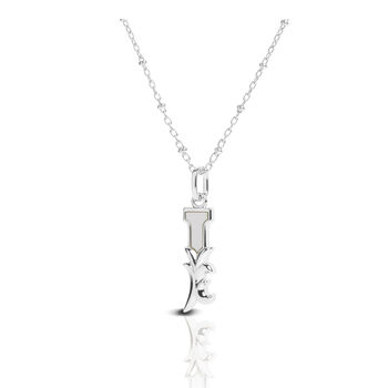 Solid Silver I Initial Necklace With Mother Of Pearl, 2 of 6