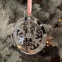 Baby's 1st Christmas Snowflake Mirror Decoration, thumbnail 1 of 3