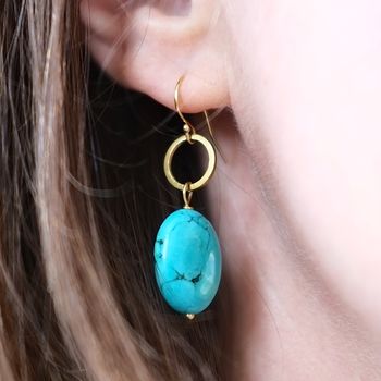 Turquoise And Circle Earrings, 3 of 8