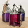 Set Of Three Deep Purple And Pink Moroccan Lantern Bundle, thumbnail 1 of 5