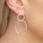 Geometric Double Circle Stud Drop Earrings, thumbnail 2 of 6