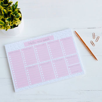 Hello New Week To Do List Weekly Planner And Desk Pad, 5 of 11