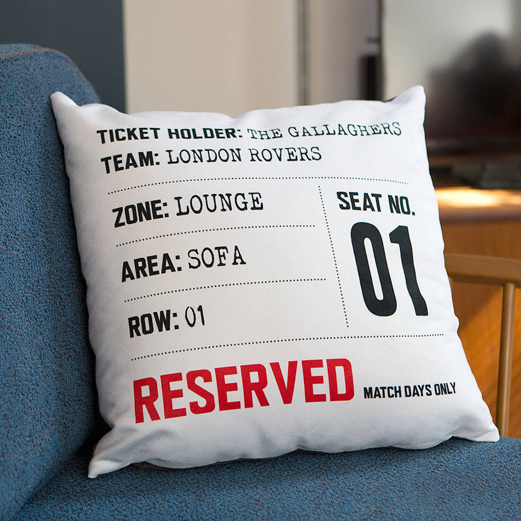 Match Day Seat Reservation Personalised Cushion, 1 of 10
