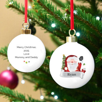 Santa Bauble With Name And Message, 3 of 3