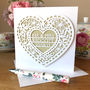 Personalised Floral Heart Wedding Or Anniversary Card, thumbnail 1 of 1
