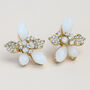 Colourful Crystal Flower Stud Earrings, thumbnail 3 of 4