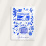 Scenes Of Greece Blue Tile Inspired Travel Print, thumbnail 10 of 12