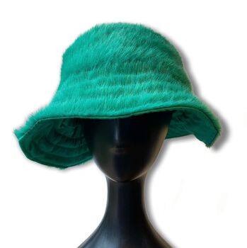 Emerald Faux Fur Bucket Hat, 2 of 2
