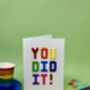 You Did It! Lego Style Celebration Card, thumbnail 2 of 4