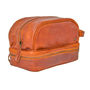 Personalised Tan Buffalo Leather Raleigh Wash Bag, thumbnail 4 of 9