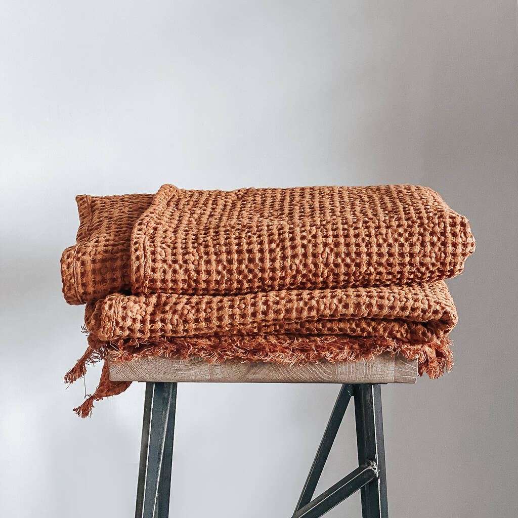 Terracotta Throw Blanket By Elley Home
