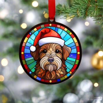 Welsh Terrier In Santa Hat Suncatcher Decoration, 3 of 6