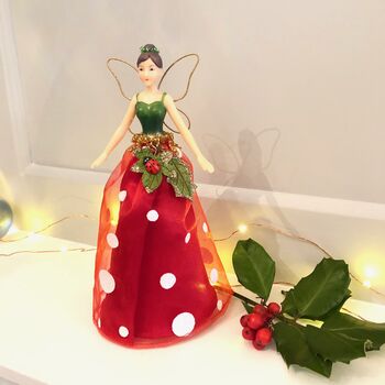 Large Ladybird Sparkle Fairy Tree Topper, 3 of 5