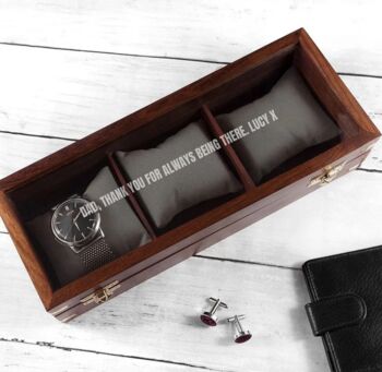 Personalised Luxury Wooden Watch Box, 3 of 5