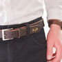 Luxury Monogramed Leather Belt, thumbnail 1 of 5