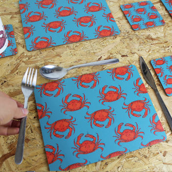 Turquoise Crab Drinks Coasters, 3 of 3