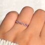 Pink Sapphire And Amethyst Stackable Half Eternity Band In Sterling Silver And Gold, thumbnail 8 of 12