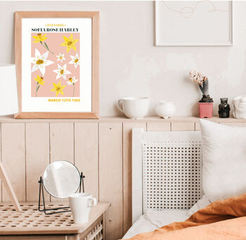 Personalised March Birth Flower Print, 5 of 6