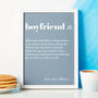 Boyfriend Gift Personalised Boyfriend Definition Print, thumbnail 1 of 3