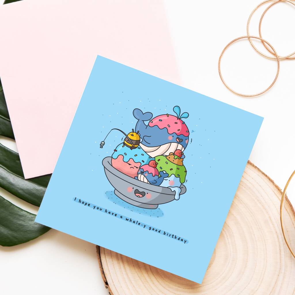 Cute Whale Birthday Card By Toastedink