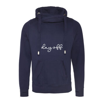Cowl Neck Navy Day Off Hoodie, 6 of 6