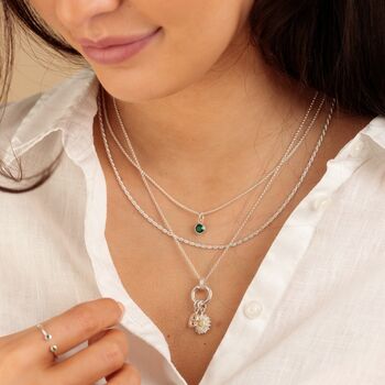 Emerald Necklace, May Birthstone, 2 of 8