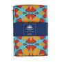Moroccan Flower Blue Orange Tea Towel, thumbnail 2 of 11