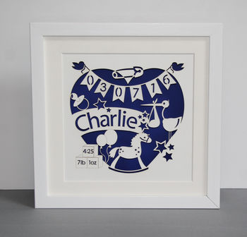 Personalised New Baby Paper Cut Picture, 3 of 8