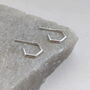Small Silver Hexagon Hoop Earrings, thumbnail 1 of 6