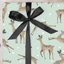 Three Sheets Of Christmas Reindeer Wrapping Paper Green, thumbnail 2 of 2