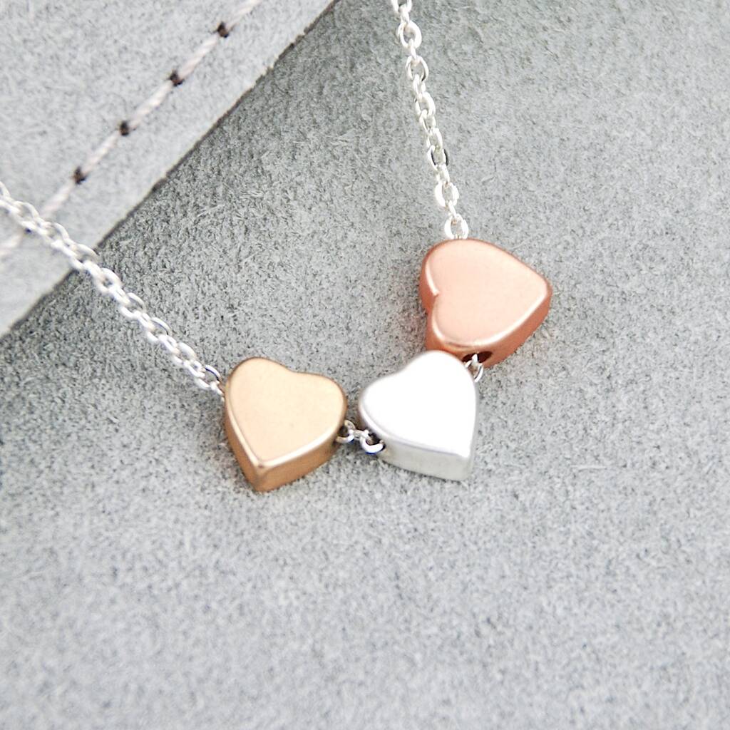 Personalised Triple Heart Necklace By Penelopetom