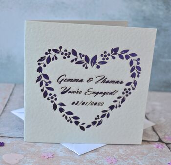 Personalised Laser Cut Floral Engagement Card, 2 of 2