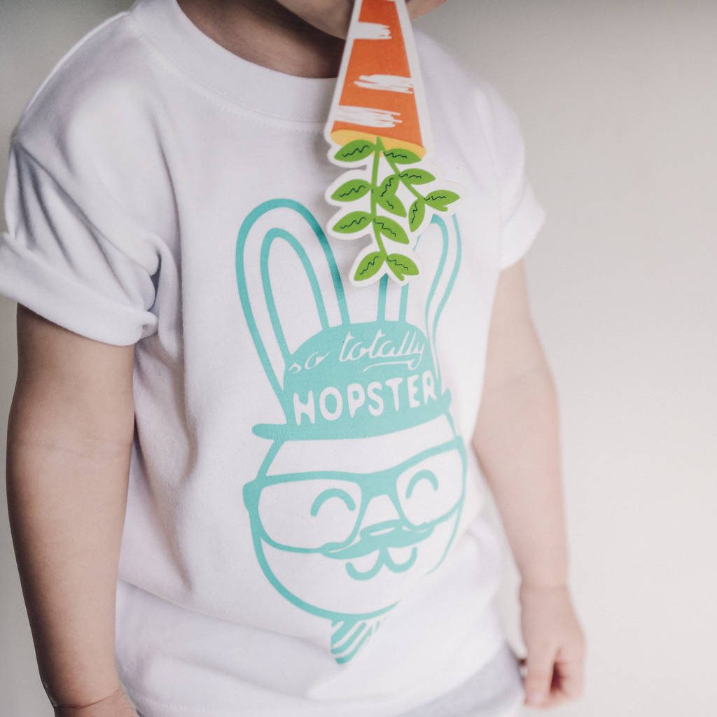 Hopster Hipster Bunny Kid's Easter T Shirt By Marloweville ...