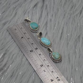Turquoise Pendant: Sterling Silver, December Birthstone, 3 of 7