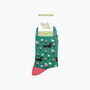 Sausage Dog Floral Bamboo Socks In Green, thumbnail 4 of 4