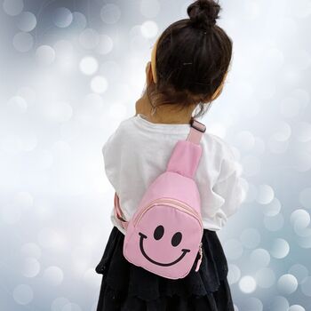 Stocking Filler Kids Crossover Backpack With Smiley Face Blue, 7 of 7