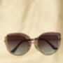 Blue Brown Gradient Tint Butterfly Cat Eye Sunglasses, thumbnail 2 of 6