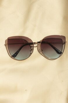 Blue Brown Gradient Tint Butterfly Cat Eye Sunglasses, 2 of 6