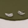 Sterling Silver Angel Wings Stud Earrings, thumbnail 3 of 12