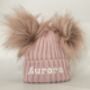 Rose Gold Embroidered Knitted Hat, thumbnail 6 of 6