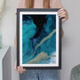 Set Of Three Blue Abstract Modern Art Prints, thumbnail 3 of 6