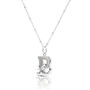 Solid Silver B Initial Necklace With Mother Of Pearl, thumbnail 2 of 6