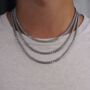 Silver Matte Stainless Steel 5mm Chain Necklace, thumbnail 1 of 9