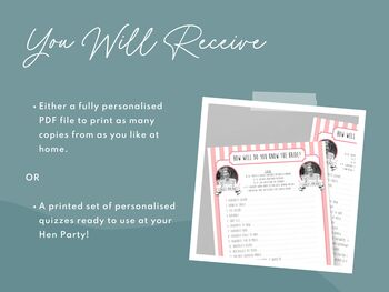 Personalised How Well Do You Know The Bride? Quiz, 4 of 6