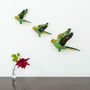 Flying Green Budgie Trio, thumbnail 1 of 4
