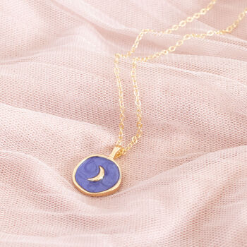 Organic Circle Blue Moon Necklace, 3 of 9